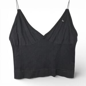 Free People Intimately Black Seamless Tank Top ML NWOT Stretchy Nylon Base Layer